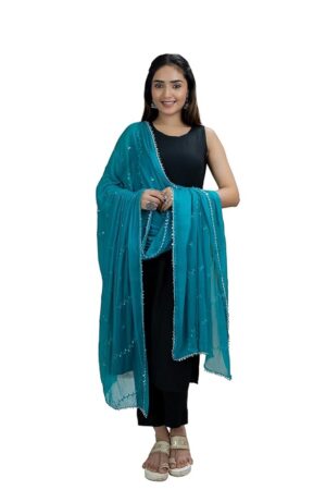 Hella Fashions Women's 2.4 Meter Premium Chiffon Dupatta, Lightweight & Breathable, Ideal for Summer Styling