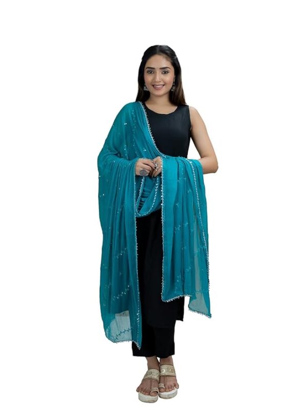 Hella Fashions Women's 2.4 Meter Premium Chiffon Dupatta, Lightweight & Breathable, Ideal for Summer Styling