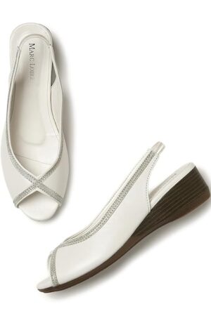 Marc Loire Women's Open Toe Block Heel Metallic Fashion Sandals for Everyday