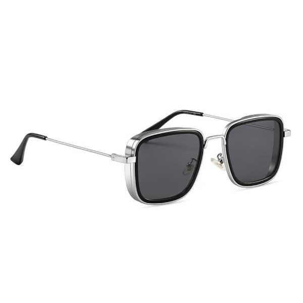 luella Men's Glass & Steel Stylish Square Sunglasses - Black - Pack Of 1,Polarized