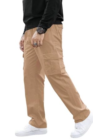 GRECIILOOKS Men's Regular Fit Low Rise Cargos Trousers | Cargo Track Pant | Loose Fit | Regular Trouser | Treck Pent's with Multiple Pockets (Available in Plus Size and Combo Pack of 2)