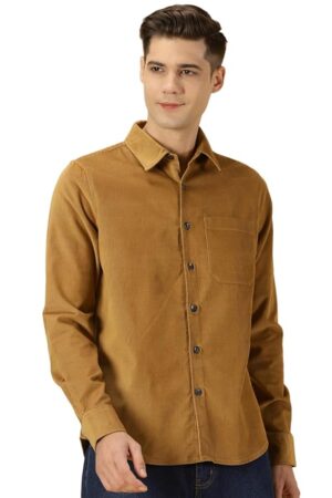 Thomas Scott Men's Premium Slim Fit Corduroy Casual Shirt