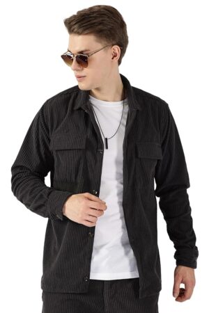 Thomas Scott Men's | Corduroy | Full Sleeve | Oversized Fit | Cotton Polyester Blend | Spread Collar | Casual Shirt